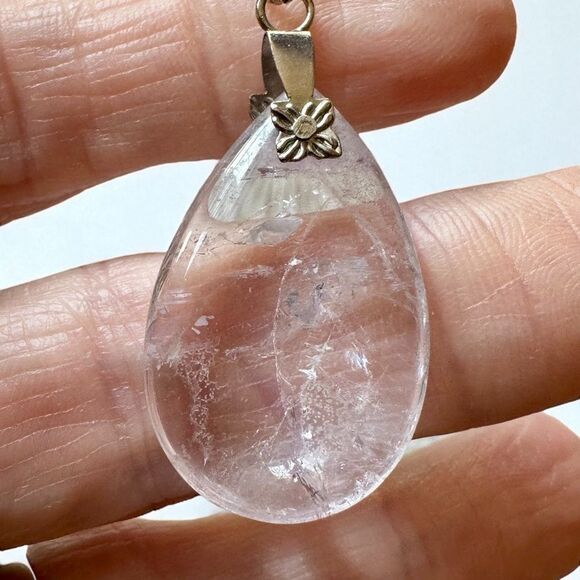 Elegant minimalist 925 Sterling 18” Box Chain Natural Amethyst Pendant Neckace - Picture 2 of 6